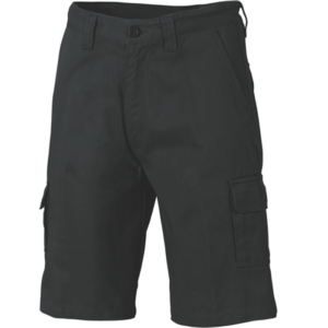 COTTON DRILL CARGO SHORTS - Black, 72R