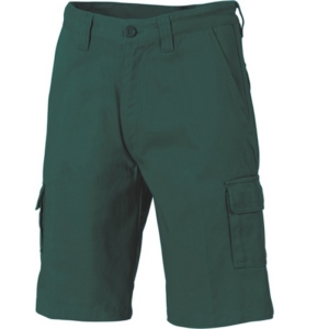 COTTON DRILL CARGO SHORTS - Green, 72R