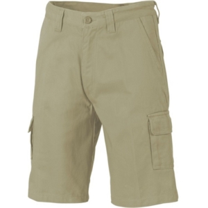 COTTON DRILL CARGO SHORTS - Khaki, 72R