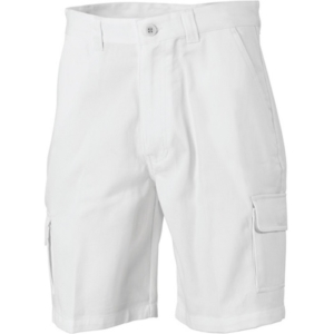 COTTON DRILL CARGO SHORTS - White, 72R