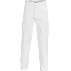 COTTON CRILL CARGO PANTS - White, 72R