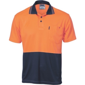 DNC POLO SHIRT - Orange/Navy, XS