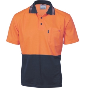 DNC POLO SHIRT - Orange/Navy, XS