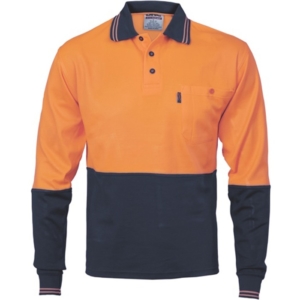 DNC POLO SHIRT - Orange/Navy, XS