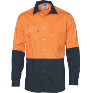 DNC WORK SHIRT - Orange/Navy, XS