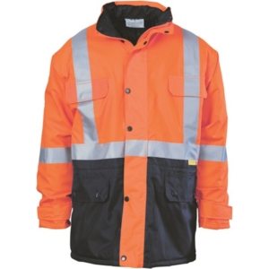 DNC QUILTED JACKET - Orange/Navy, M