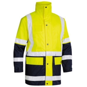 BISLEY TAPED 5 IN 1 RAIN JACKET - Yellow/Navy, S
