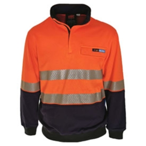 DNC HIVIS 1/2 ZIP FR HRC2 D/N JUMPER - Orange/Navy, XS
