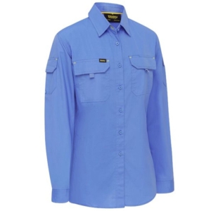 BISLEY WOMENS X AIRLFOW RIPSTOP LONG SLEEVE SHIRT - Blue, 6