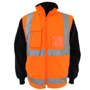 DNC HI VIS "H" PATTERN TAPED DAY/NIGHT JACKET/VEST - Orange, XS